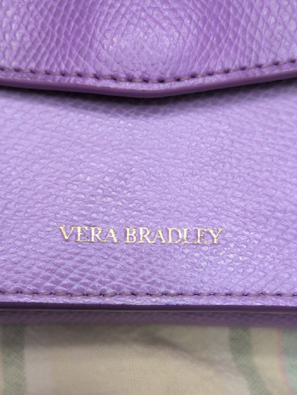 Vera Bradley Purple Lavender Faux Leather Wristlet Wallet - Picture 2 of 11